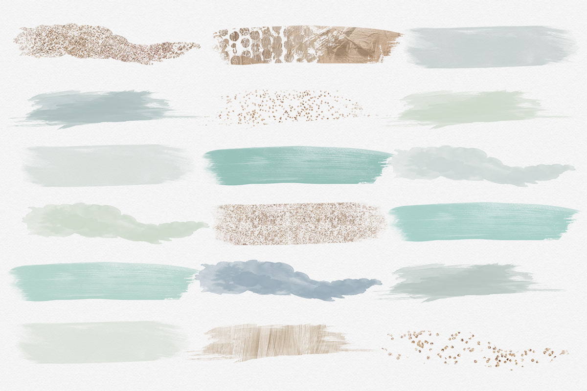 Minty Mist Watercolor Paint Strokes, a Texture Graphic by ClipartBrat Graphics (Photo 2 of 2)