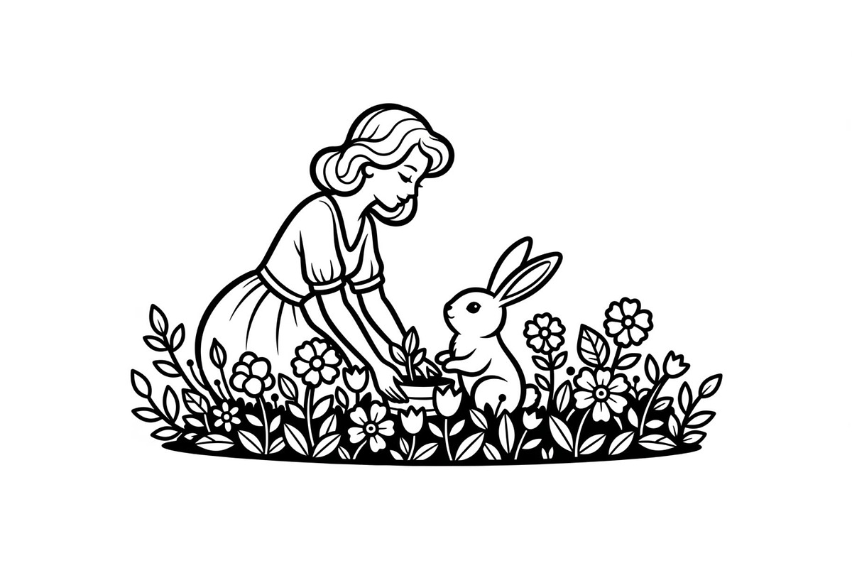 Garden Bunny Silhouette Bundle, an Illustration by jahid234 (Photo 41 of 48)