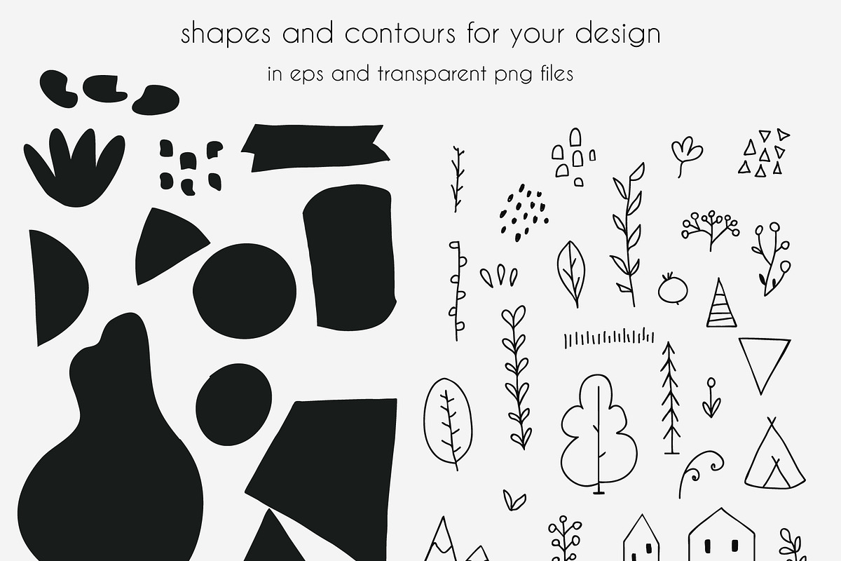 Shape and contour collage ma, a Pattern Graphic by Cozy pattern shop (Photo 5 of 8)