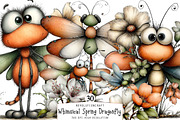 Whimsical Spring Dragonfly Clipart, an Illustration by OK Design (Thumbnail 1 of 6)