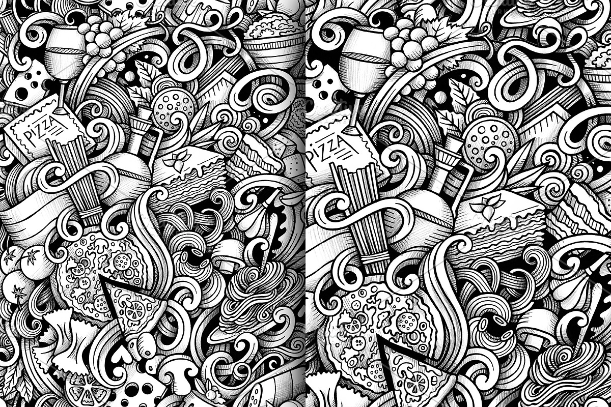 Italian Food Graphics Patterns, a Pattern Graphic by BALABOLKA (Photo 2 of 6)