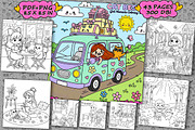 Cat Bestie Coloring Book Pages, an Illustration by one-touch (Thumbnail 1 of 15)