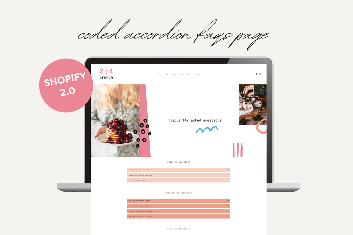Colorful Shopify Theme | Pink Brunch, a Templates & Theme by Easy Website Themes (Photo 4 of 8)