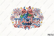 4th of July Teacher Png, an Illustration by CraftArtStudio (Thumbnail 1 of 4)