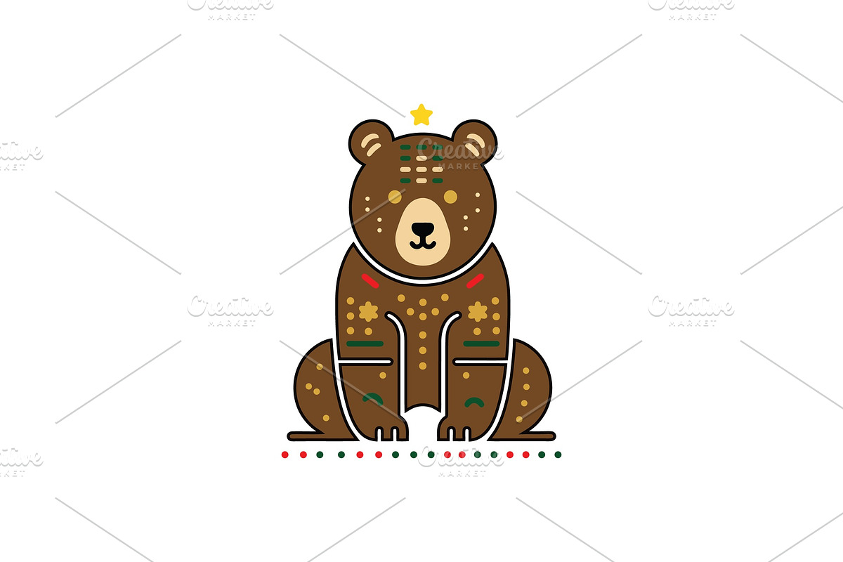 Christmas Bear Decorative Graphic, a Branding & Logo Template by Vectorium Studio (Photo 1 of 2)