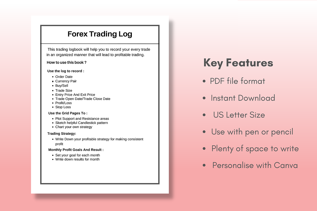 Forex Trading Log Printable, a Templates & Theme by Creative Corner (Photo 2 of 5)