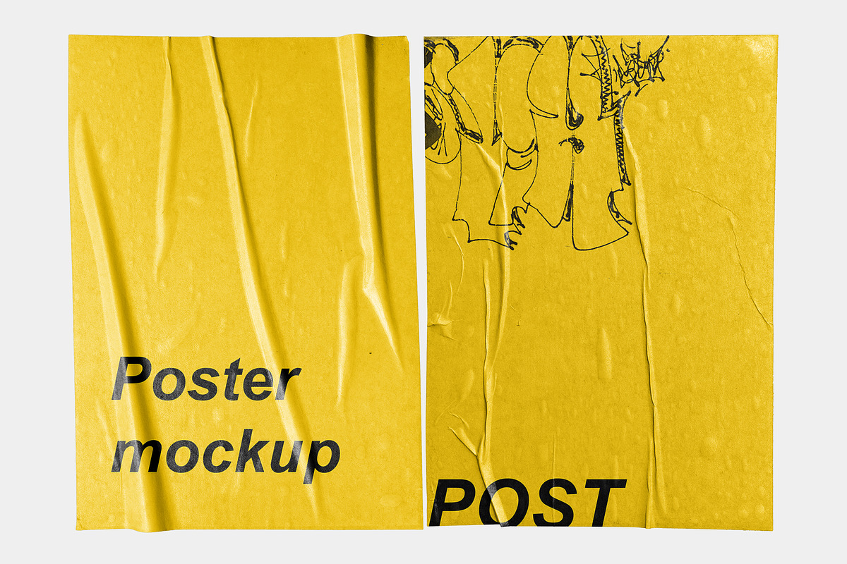 POST - Poster Wrinkle Mockup, a Texture Graphic by Bolderaja1 Studio (Photo 5 of 10)