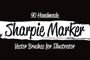 90 Sharpie Marker Vector Brushes