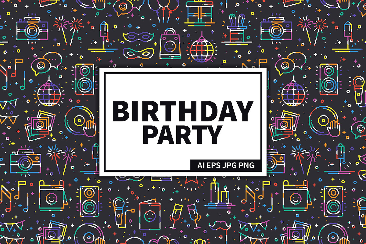 Birthday Party Patterns, a Pattern Graphic by Krolja (Photo 1 of 4)