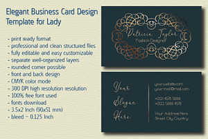 Elegant Business Card for Lady, a Business Card Template by Kseniya-Omega