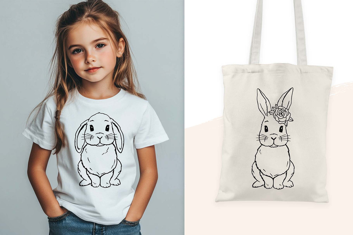 Cute Bunny. Easter Line Art, an Animal Illustration by Irina Ostapenko (Photo 5 of 7)