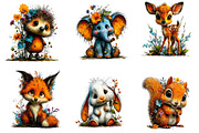 Watercolor Animals Clipart, a Seasonal Illustration by CreationArt (Thumbnail 4 of 7)