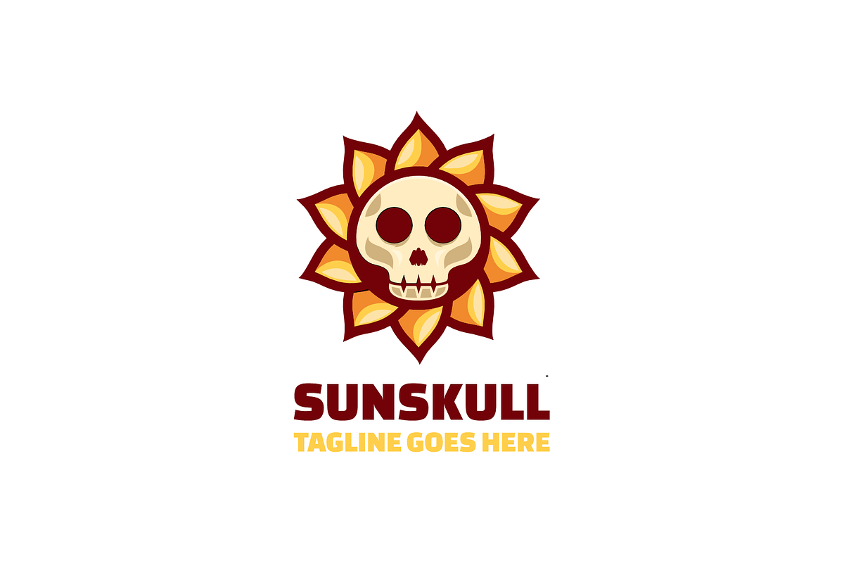 Sun Skull Simple Mascot Logo, a Branding & Logo Template by Artnivora.Std