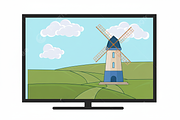 windmill with rotating sails vector, a Work Illustration by zyxroun shop (Thumbnail 2 of 3)
