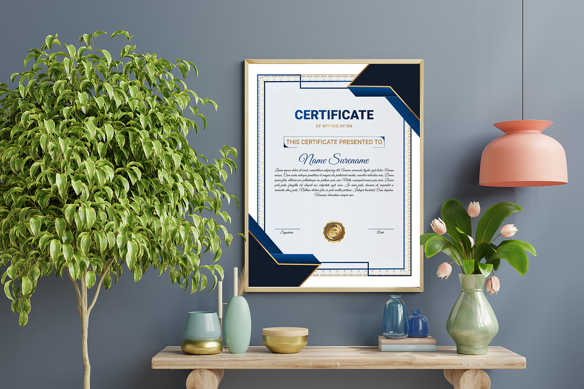 Abstract Certificate Template Design, a Stationery Template by MRI STUDIO