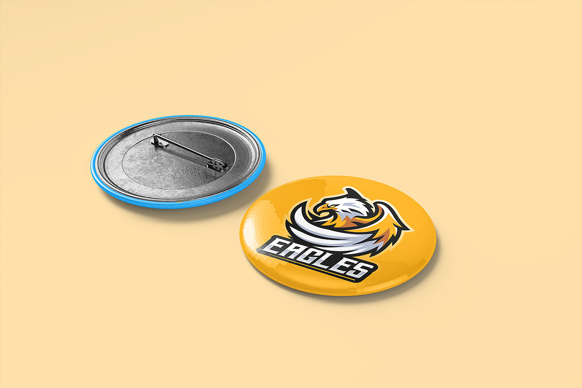 Pin Button Mockup - 8 Views, an Advertising Mockup by Illusiongraphic (Photo 7 of 23)