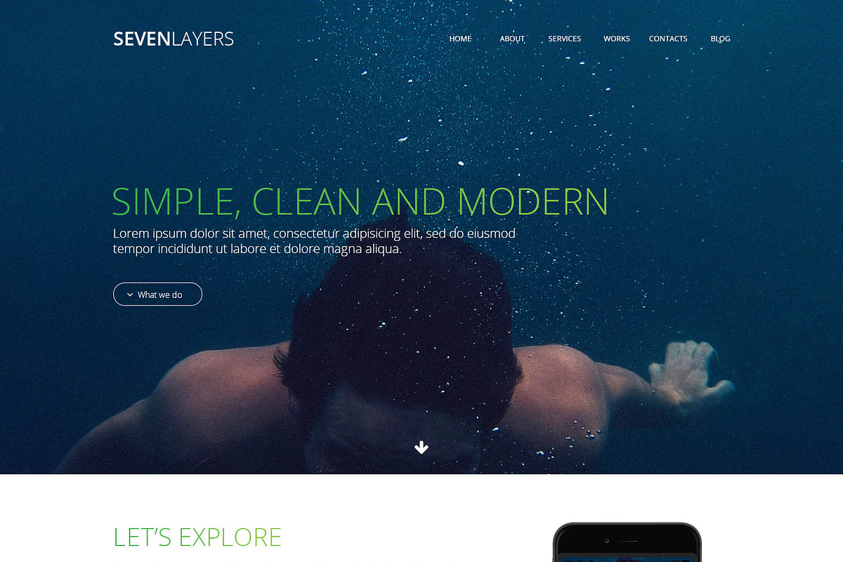Creative one page Template PSD, a Landing Page Template by TokDesign (Photo 2 of 4)