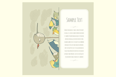 Doodle birds greeteng card
