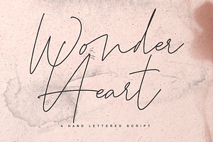 Wonder Heart a hand lettered script