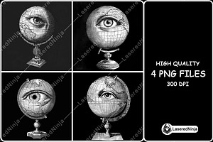 Globe Eye Watcher Geography World, a Background Graphic by LaseredNinja