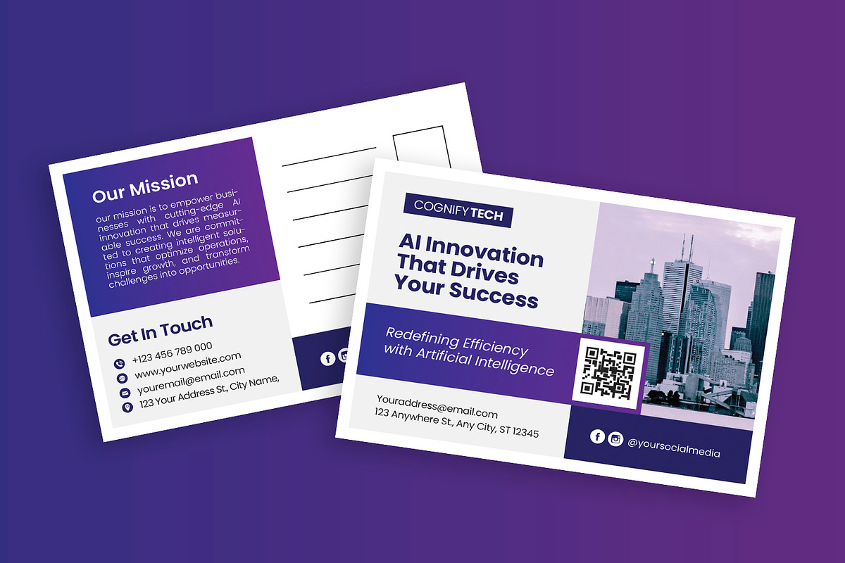 Cognifytech - Postcard, a Card Template by Esensifiksi.studio (Photo 3 of 3)