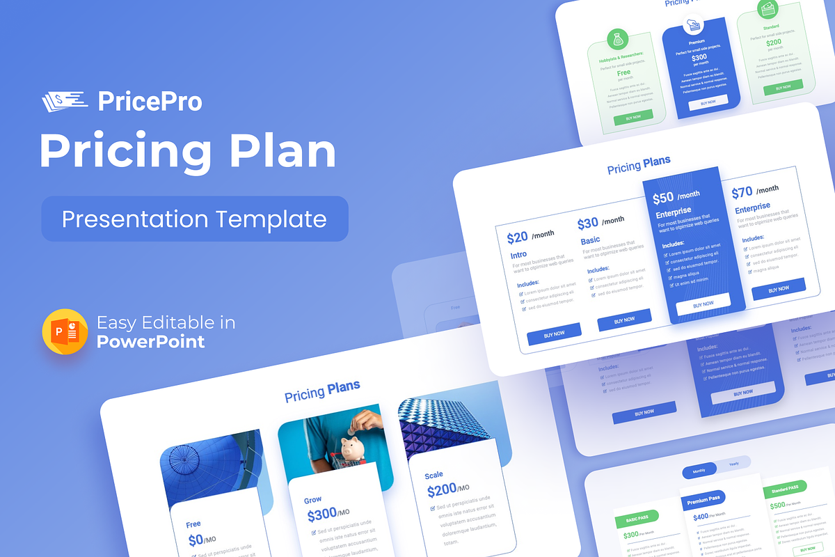 Pricing Plan PowerPoint Template, a Presentation Template by Premast (Photo 1 of 4)