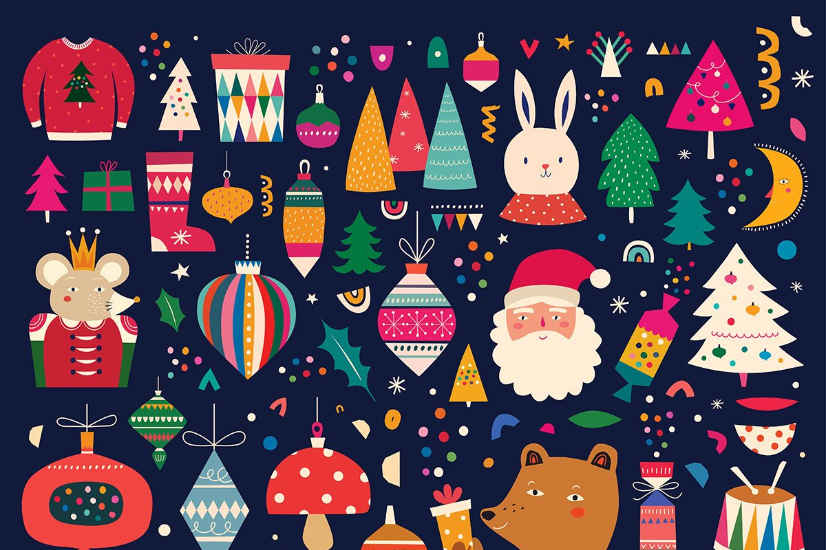 BEST CHRISTMAS BUNDLE 16 PRODUCTS, an Animal Illustration by MoleskoStudio (Photo 46 of 56)