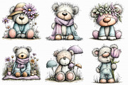 Whimsical Spring Teddy Bear Clipart, an Illustration by Libby Wishes (Thumbnail 5 of 8)