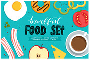 Breakfast Food Set, a Food Illustration by Anna Krestiannykova (Thumbnail 1 of 14)