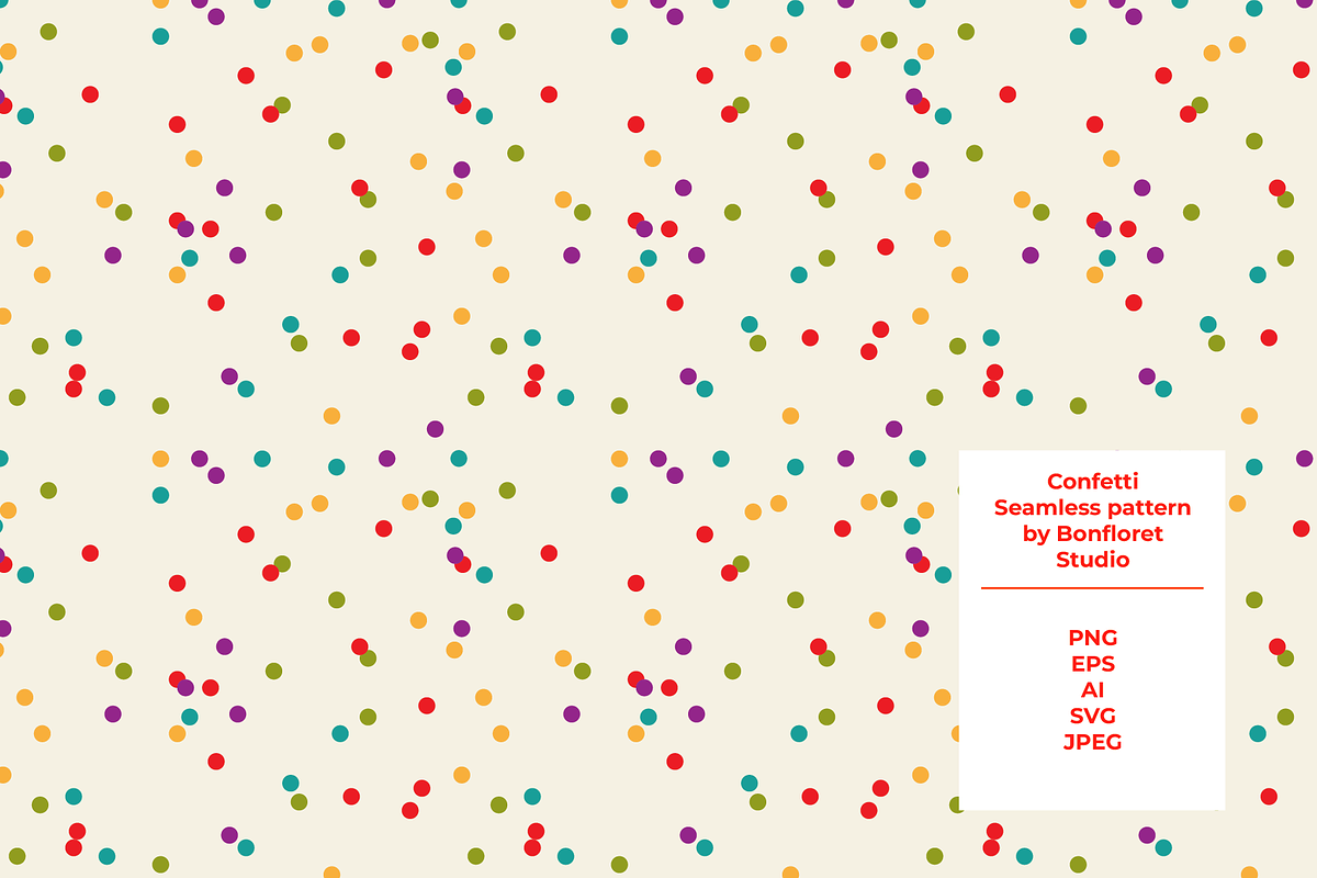 Confetti Seamless Pattern, a Pattern Graphic by Bonfloret Studio (Photo 1 of 3)