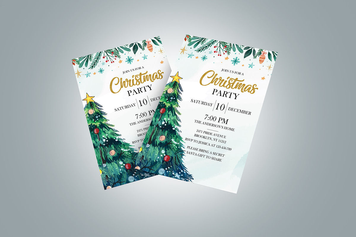 Christmas Party Flyer Template, a Flyer Template by Designscozy (Photo 2 of 2)
