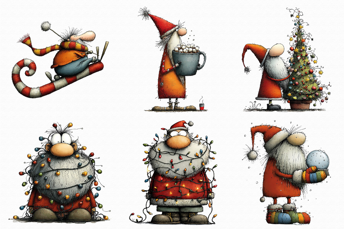 Whimsical Santa Clipart, an Illustration by Libby Wishes (Photo 6 of 9)