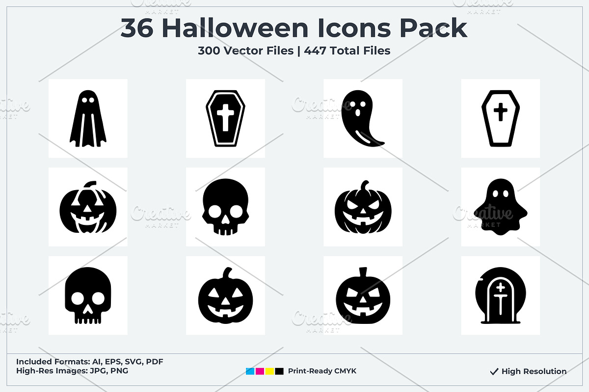 Halloween Ghost Icons Pack, a Solid Icon by Vectorium Studio (Photo 1 of 7)