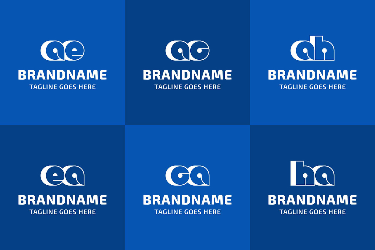 Letters AE EA AG GA AH HA Bold Logo, a Branding & Logo Template by Pray Art Design Studio (Photo 2 of 2)