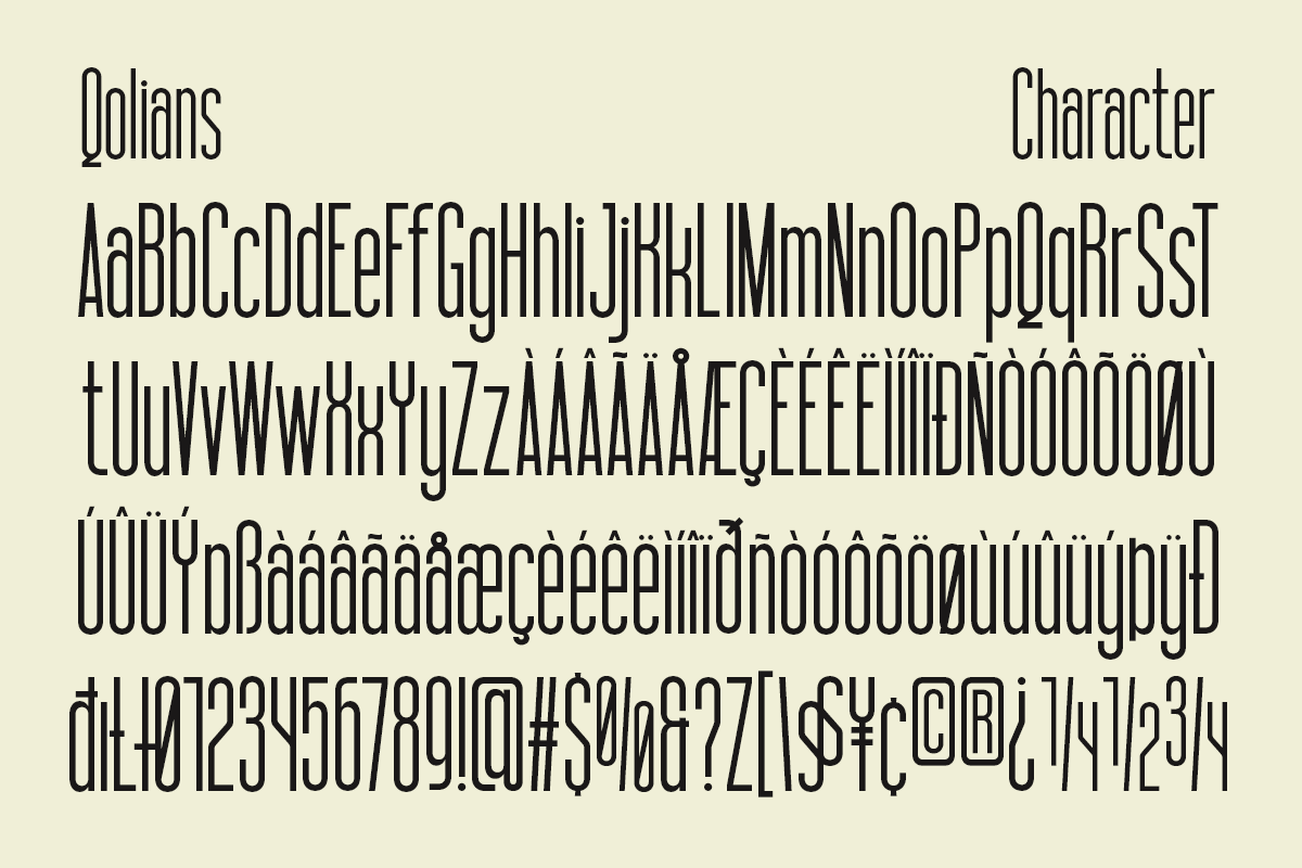 Qolians - Movie Condensed Font, a Sans Serif Font by Pandeka Studio (Photo 9 of 9)
