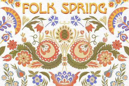 Folk Spring Illustrations