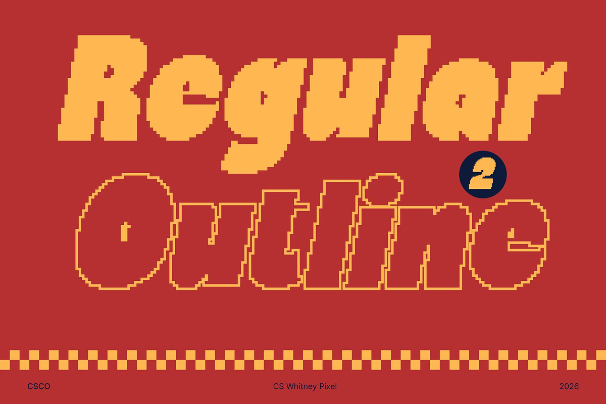 CS Whitney Pixel, a Sans Serif Font by Craft Supply Co. (Photo 4 of 8)