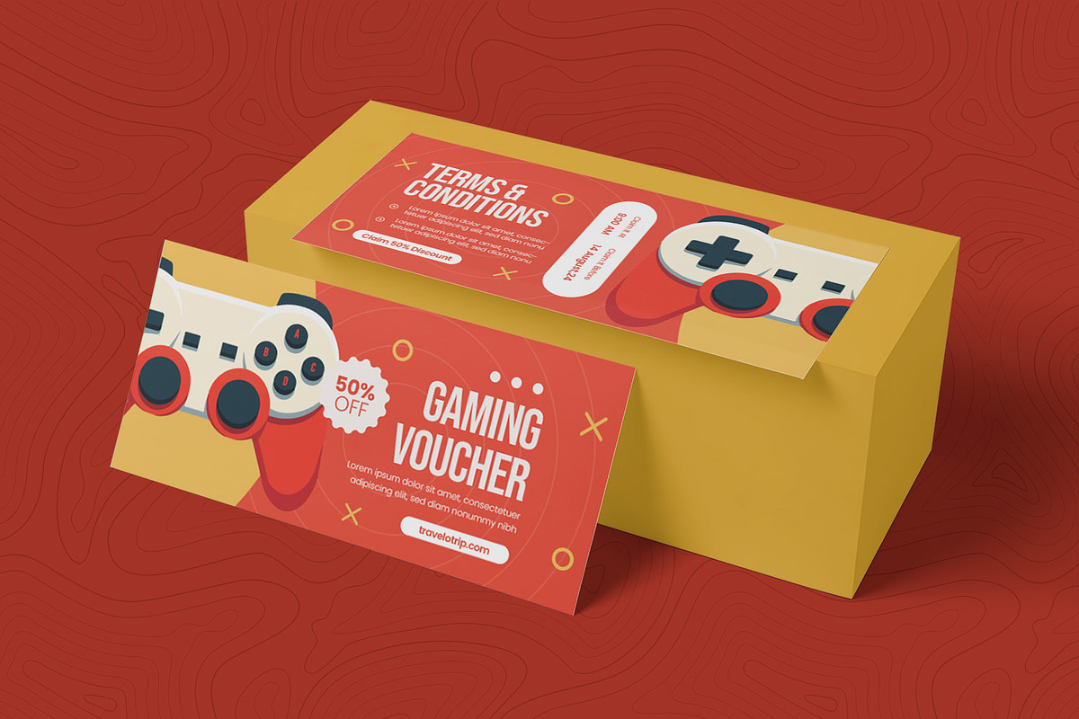 Red Joystick Gift Voucher, a Print Template by Esensifiksi.studio (Photo 2 of 2)