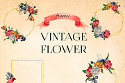 Watercolor Vintage Romantic Flowers, an Object Graphic by Kate Creative Studio (Thumbnail 9 of 10)
