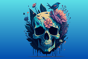 50 Floral Dead Skull Illustrations