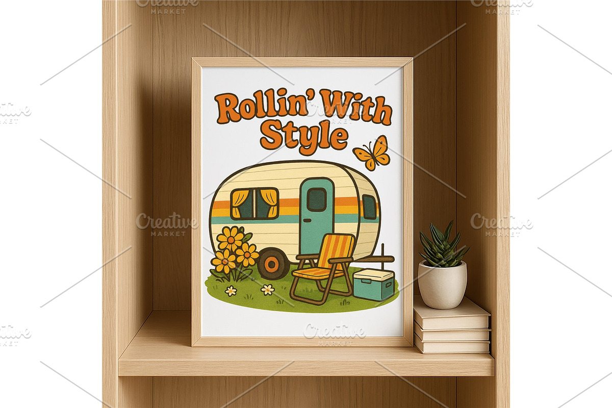 Rollin’ With Style Camper Wall Art, a Background Graphic by LaseredNinja (Photo 3 of 7)