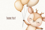 Happy Birthday Watercolor Clipart, an Animal Illustration by ekossa_art (Thumbnail 6 of 6)