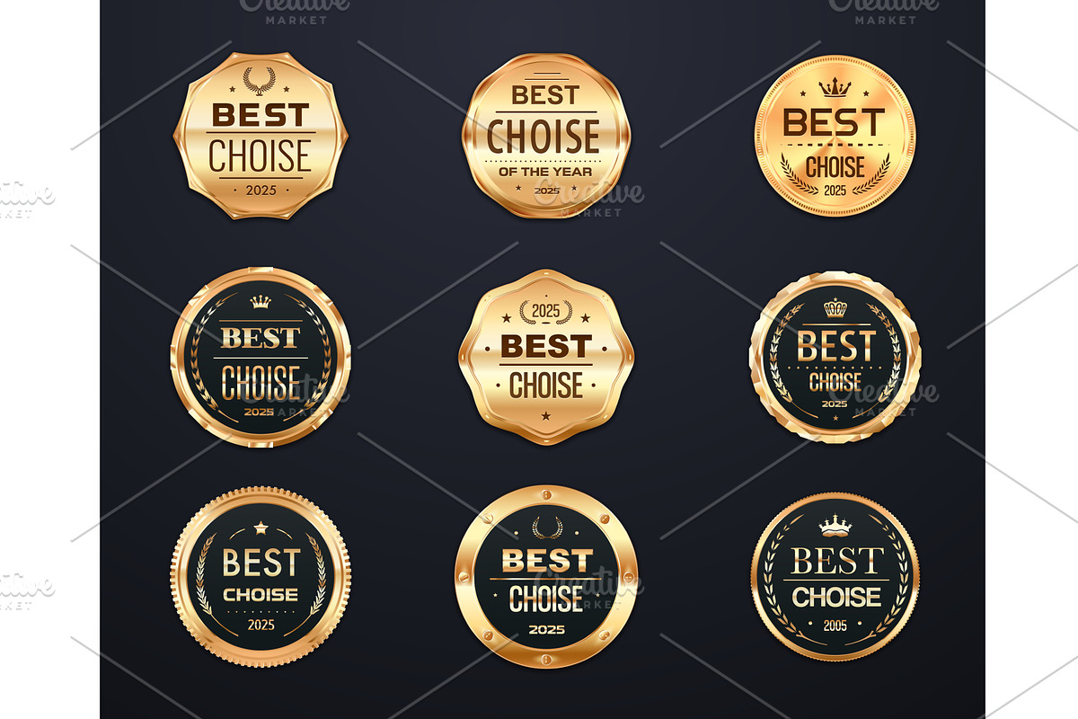 Best choice quality golden labels, a Decorative Illustration by Vector Tradition