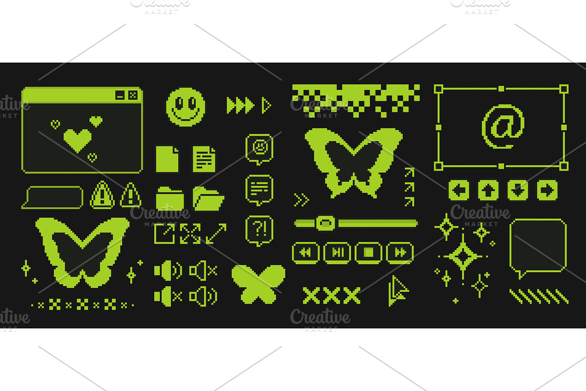Pixel game interface with y2k, an Object Illustration by art PVP - market