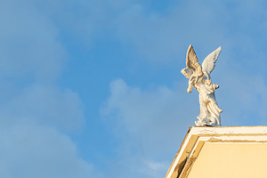 Saint Michael the Archangel statue placed on top of a church wit, a Holiday Photo by Antonio Gravante Market