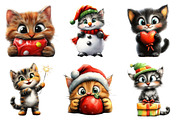 Whimsical Christmas Cat Clipart, an Illustration by Daily.Designs (Thumbnail 5 of 5)