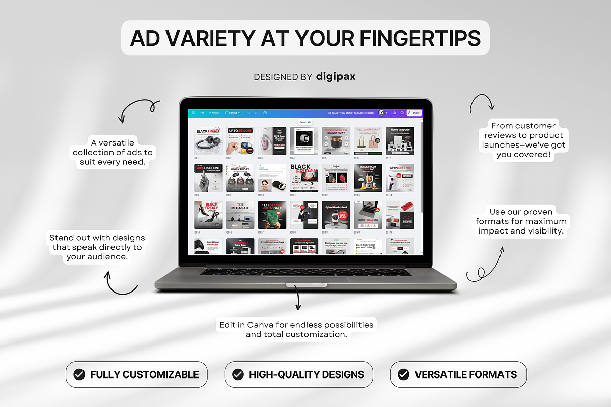 30 Black Friday Static Ad Templates, a Social Media Template by DigiPax (Photo 9 of 10)