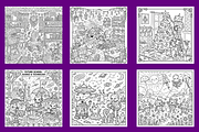 Robot Friends Coloring Pages, a Technology Illustration by BerryPieArt (Thumbnail 3 of 3)