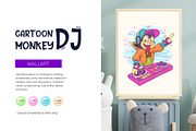 Cartoon monkey DJ. Tshirt, PNG., an Animal Illustration by KENO Mascots (Thumbnail 4 of 7)