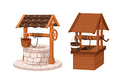 Old water wells with buckets set, an Object Illustration by Good Studio (Thumbnail 6 of 6)